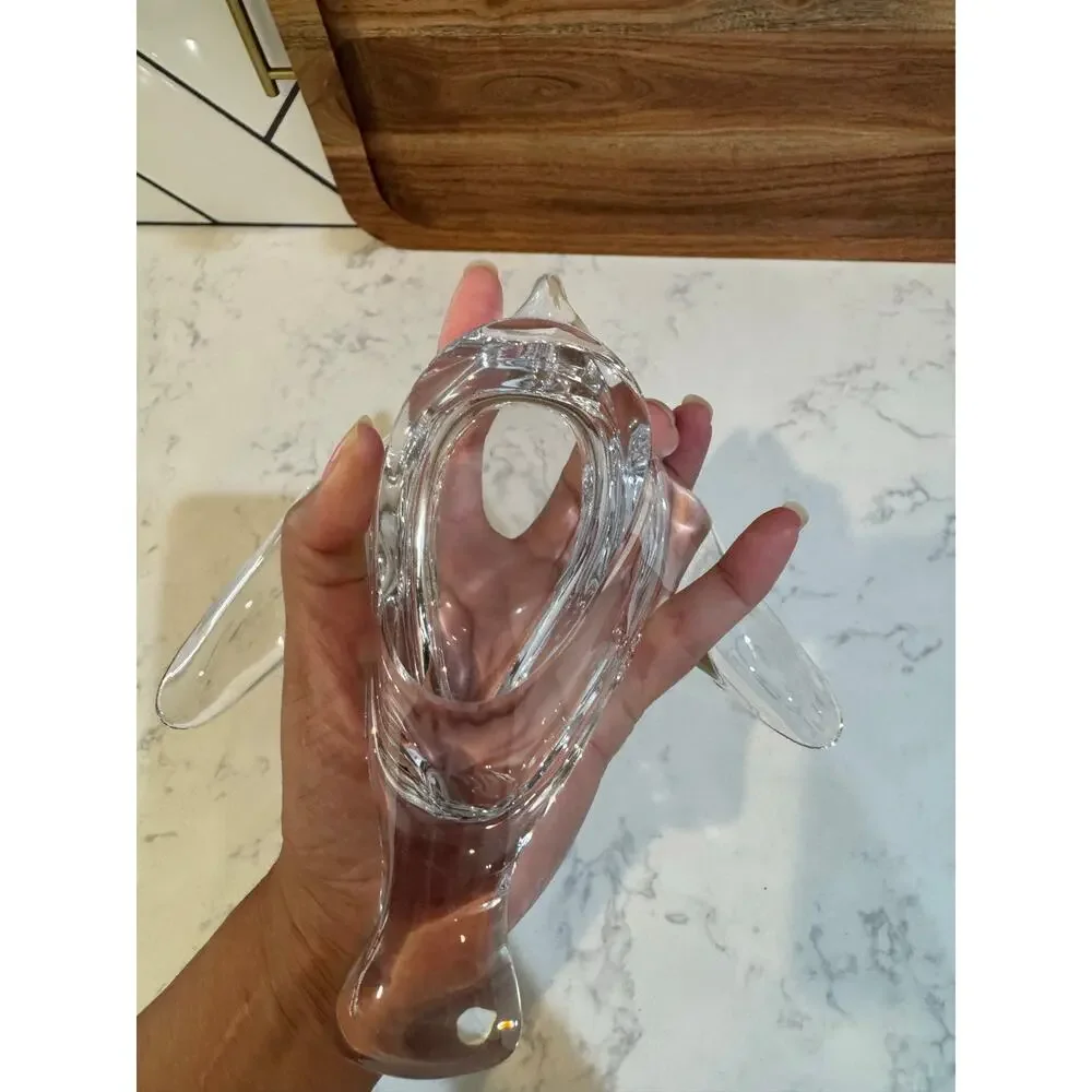 vintage Princess House crystal dove figurine candy bowl or trinket dish 80s